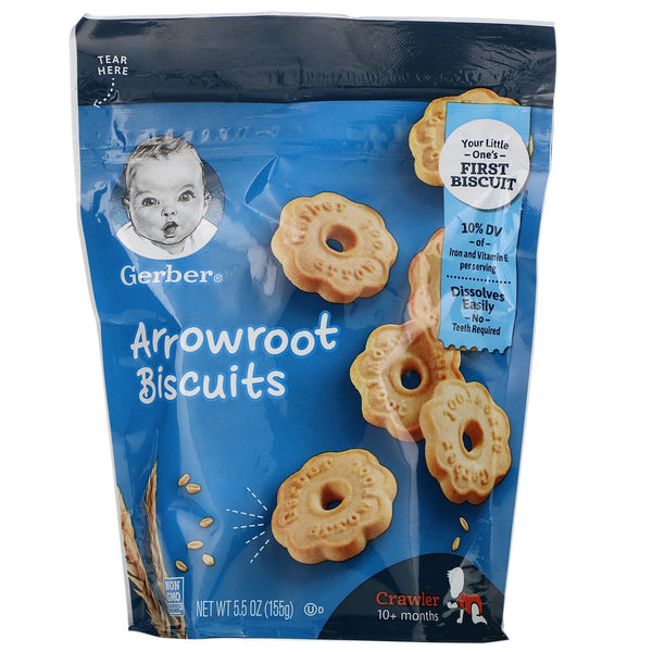 Gerber, Arrowroot Biscuits, 10+ Months, 5.5 oz (155 g) - The Supplement Shop