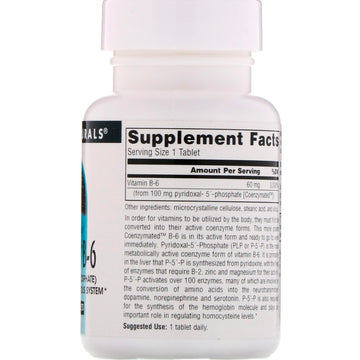 Source Naturals, Coenzymated™ B-6, 100 mg, 60 Tablets