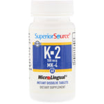 Superior Source, Vitamin K-2, 500 mcg, 60 MicroLingual Instant Dissolve Tablets - The Supplement Shop