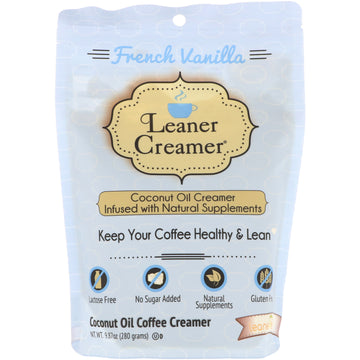 Leaner Creamer, Coconut Oil Coffee Creamer, French Vanilla, 9.87 oz (280 g)
