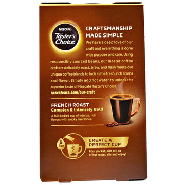 Nescafé, Taster's Choice, Instant Coffee, French Roast, 5 Single Serve Packets, 0.1 oz (3 g) Each