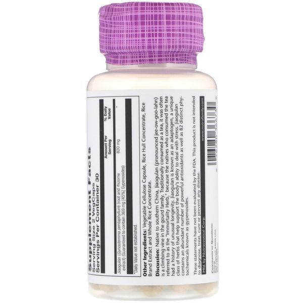 Solaray, Jiaogulan Root Extract, 410 mg, 60 VegCaps - The Supplement Shop
