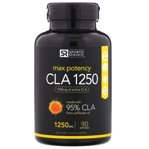 Sports Research, CLA 1250, Max Potency, 1,250 mg, 90 Softgels - The Supplement Shop