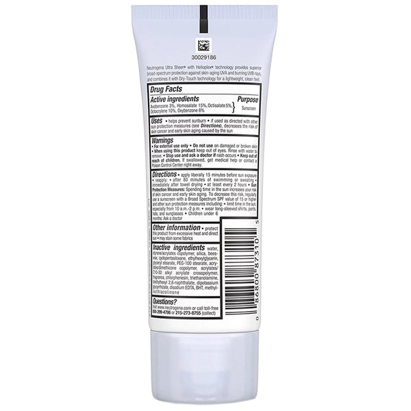 Neutrogena, Ultra Sheer, Dry-Touch Sunscreen SPF 100+, 3 fl oz (88 ml) - The Supplement Shop