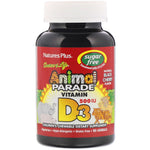 Nature's Plus, Source of Life, Animal Parade, Vitamin D3, Sugar Free, Natural Black Cherry Flavor, 500 IU, 90 Animal-Shaped Tablets - The Supplement Shop