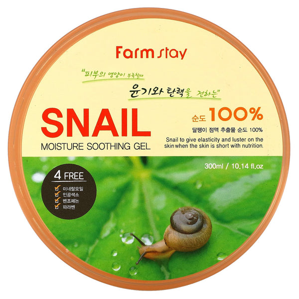 Farm Stay, Snail 100% Moisture Soothing Gel, 10.14 fl oz (300 ml) - The Supplement Shop