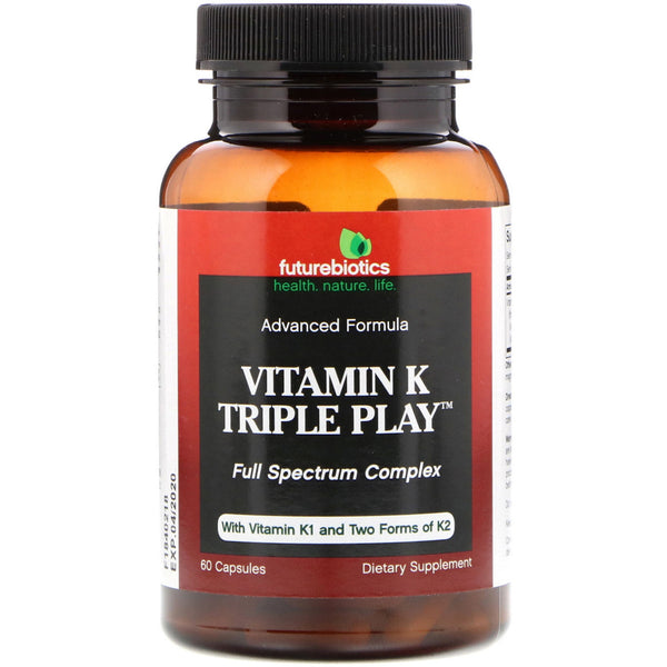 FutureBiotics, Vitamin K Triple Play, 60 Capsules - The Supplement Shop