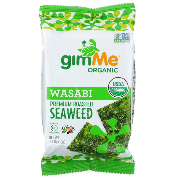 gimMe, Premium Roasted Seaweed, Wasabi, .35 oz (10 g) - The Supplement Shop