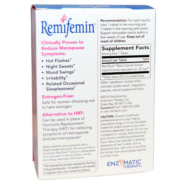 Enzymatic Therapy, Remifemin, Menopause Relief, 120 Tablets - The Supplement Shop