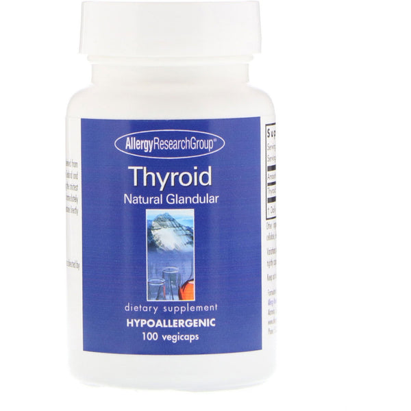Allergy Research Group, Thyroid, Natural Glandular, 100 Vegetarian Capsules