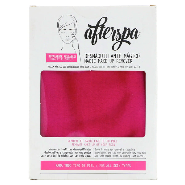 AfterSpa, Magic Make Up Remover Reusable Cloth, Pink, 1 Cloth - The Supplement Shop
