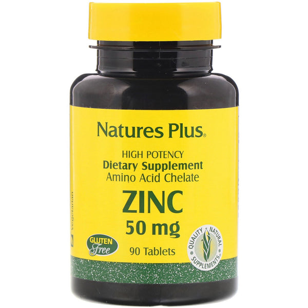 Nature's Plus, Zinc, 50 mg, 90 Tablets - The Supplement Shop