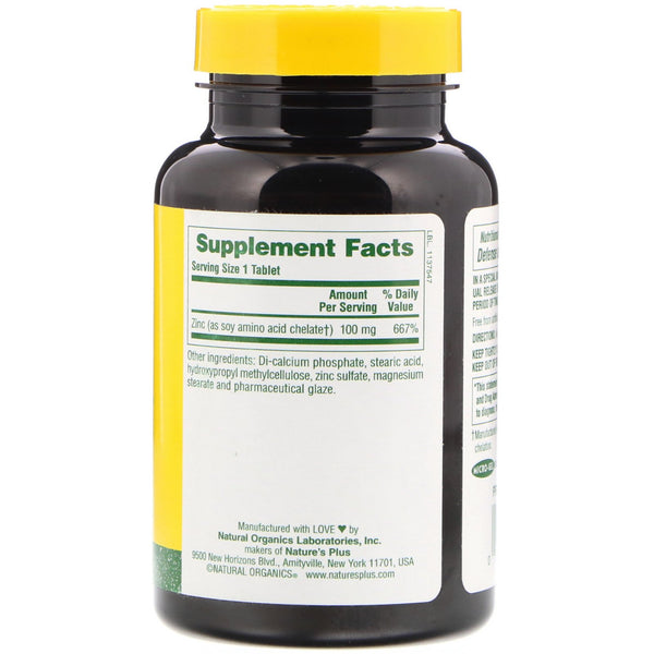 Nature's Plus, Mega Zinc, 100 mg, 90 Tablets - The Supplement Shop