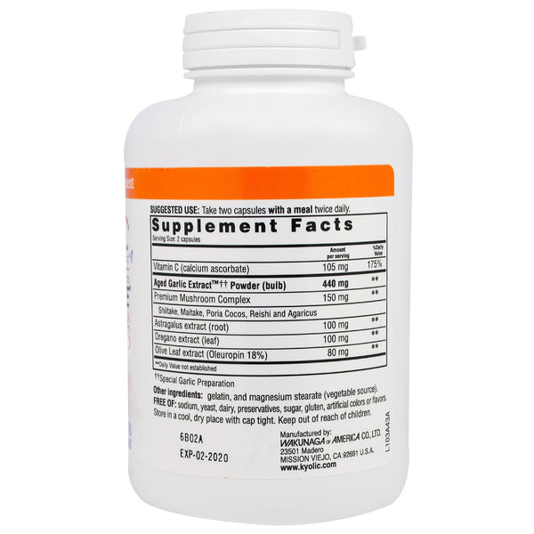 Kyolic, Aged Garlic Extract, Immune, Formula 103, 300 Capsules - The Supplement Shop
