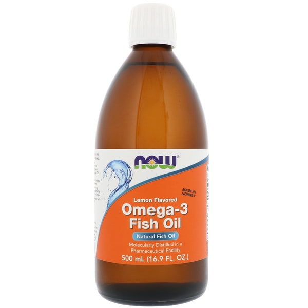 Now Foods, Omega-3 Fish Oil, Lemon Flavored, 16.9 fl oz (500 ml) - The Supplement Shop