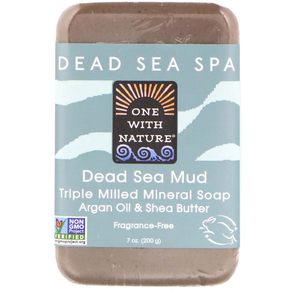 One with Nature, Triple Milled Mineral Soap Bar, Dead Sea Mud, Fragrance-Free, 7 oz (200 g) - The Supplement Shop