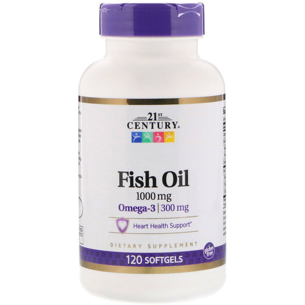 21st Century, Fish Oil, 1,000 mg, 120 Softgels - The Supplement Shop