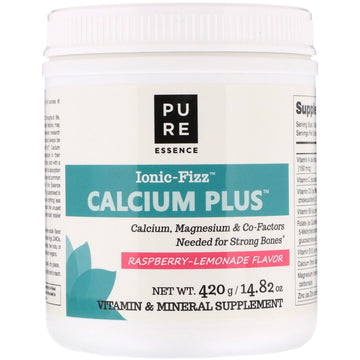Pure Essence, Ionic-Fizz Calcium Plus, Raspberry Lemonade, 14.82 oz (420 g)