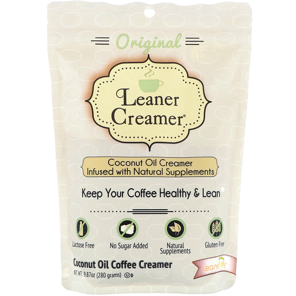 Leaner Creamer, Coconut Oil Coffee Creamer, Original, 9.87 oz (280 g) - The Supplement Shop