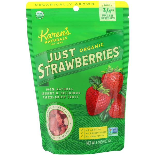 Karen's Naturals, Organic Just Strawberries, 1.2 oz (34 g) - The Supplement Shop