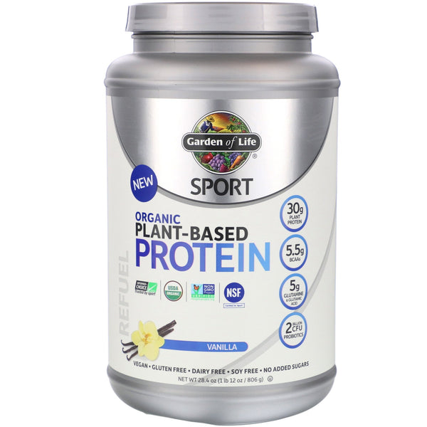 Garden of Life, Sport, Organic Plant-Based Protein, Refuel, Vanilla, 28.4 oz (806 g) - The Supplement Shop