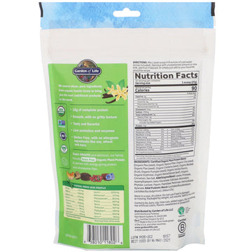 Garden of Life, Organic Plant Protein, Grain Free, Smooth Vanilla, 9.4 oz (265 g)