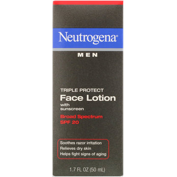 Neutrogena, Men, Triple Protect Face Lotion with Sunscreen, SPF 20, 1.7 fl oz (50 ml)