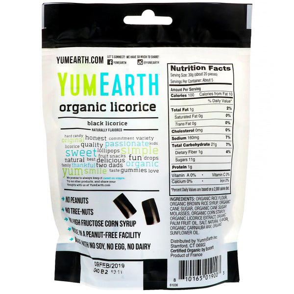 YumEarth, Organic Licorice, Black, 5 oz (142 g) - The Supplement Shop