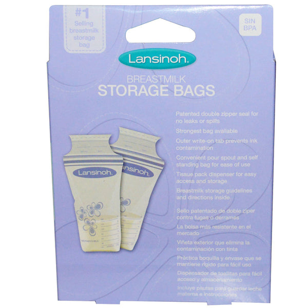 Lansinoh, Breastmilk Storage Bags, 25 Pre-Sterilized Bags - The Supplement Shop