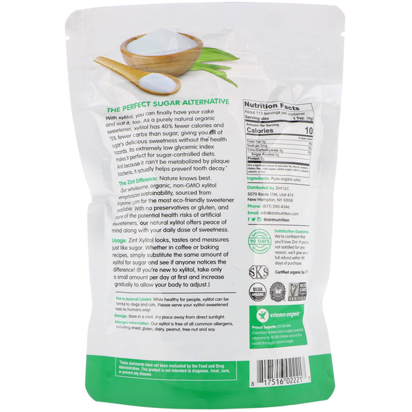 Zint, Organic Xylitol, Nature's Sweetener, 16 oz (454 g) - The Supplement Shop
