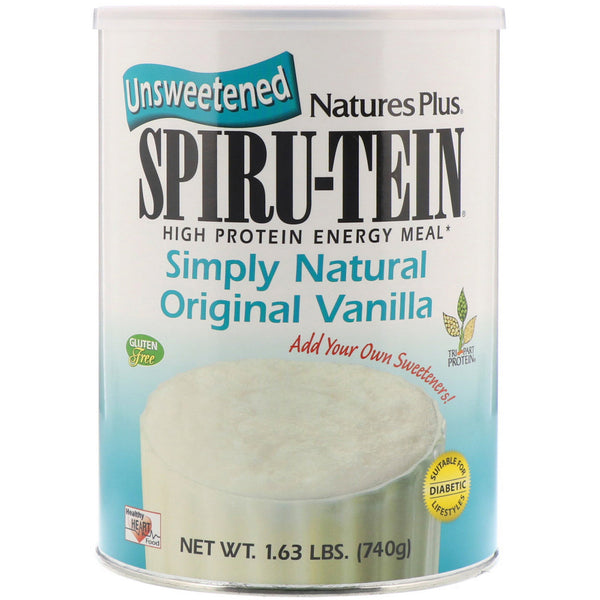 Nature's Plus, Spiru-Tein, High Protein Energy Meal, Simply Natural Original Vanilla, Unsweetened, 1.63 lbs (740 g) - The Supplement Shop