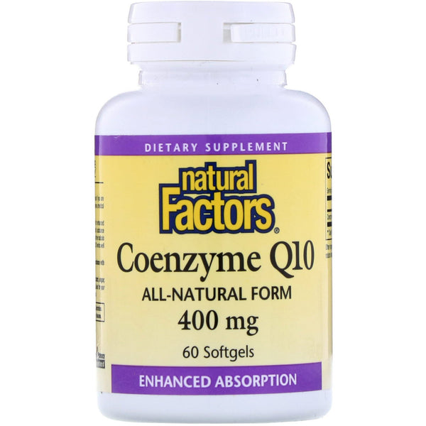 Natural Factors, Coenzyme Q10, 400 mg, 60 Softgels - The Supplement Shop