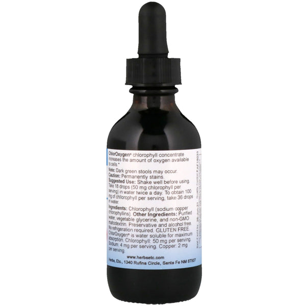 Herbs Etc., ChlorOxygen, Chlorophyll Concentrate, Alcohol Free, 2 fl oz (59 ml) - The Supplement Shop