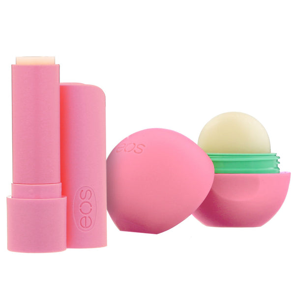 EOS, 100% Natural Shea Lip Balm, Strawberry Sorbet, 2 Pack, 0.39 oz (11 g) - The Supplement Shop