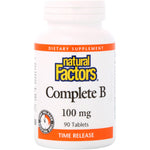 Natural Factors, Complete B, 100 mg, 90 Tablets - The Supplement Shop