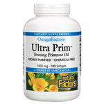 Natural Factors, OmegaFactors, Ultra Prim, Evening Primrose Oil, 1000 mg, 180 Softgels - The Supplement Shop