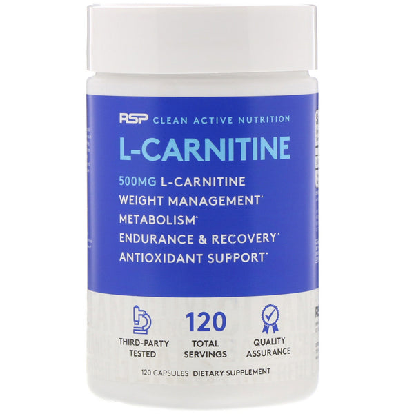 RSP Nutrition, L-Carnitine, 500 mg, 120 Capsules - The Supplement Shop