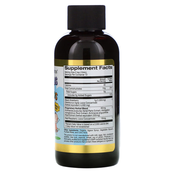 California Gold Nutrition, Sambucus for Kids, European Black Elderberry Syrup with Echinacea, 4 fl oz (120 ml) - The Supplement Shop