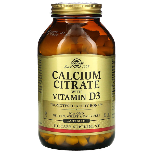 Solgar, Calcium Citrate with Vitamin D3, 240 Tablets - The Supplement Shop