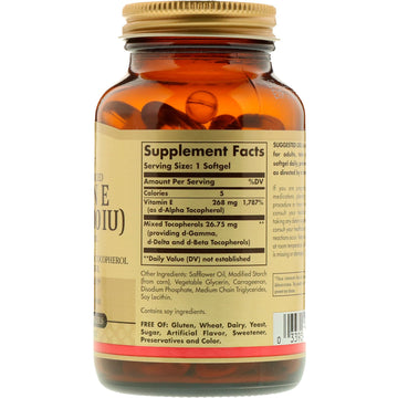 Solgar, Naturally Sourced Vitamin E, 268 mg (400 IU), 100 Vegetarian Softgels