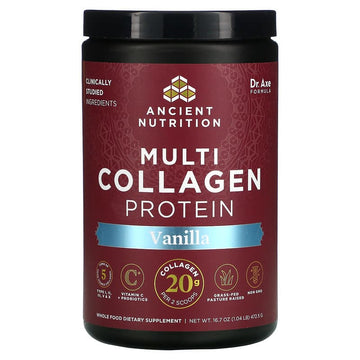Dr. Axe / Ancient Nutrition, Multi Collagen Protein, Vanilla, 1.05 lbs (475 g)