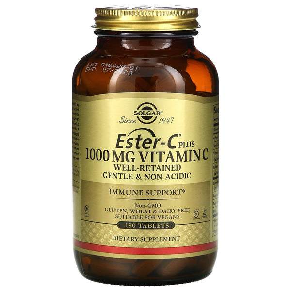 Solgar, Ester-C Plus, Vitamin C, 1,000 mg, 180 Tablets - The Supplement Shop