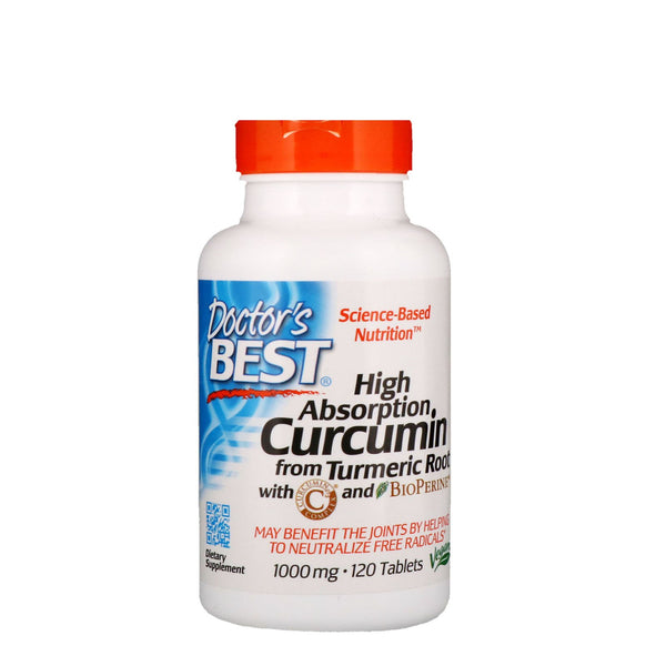 Doctor's Best, High Absorption Curcumin with C3 Complex and BioPerine, 1,000 mg, 120 Tablets - The Supplement Shop