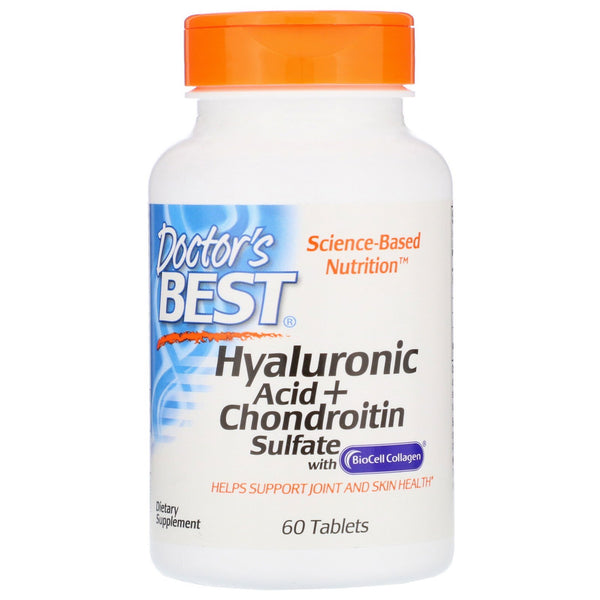 Doctor's Best, Hyaluronic Acid + Chondroitin Sulfate with BioCell Collagen, 60 Tablets - The Supplement Shop