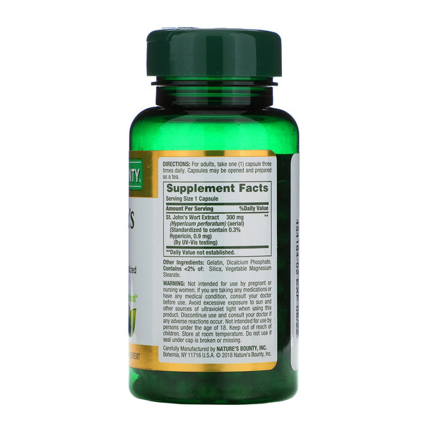 Nature's Bounty, St. John's Wort, 300 mg, 100 Capsules - The Supplement Shop