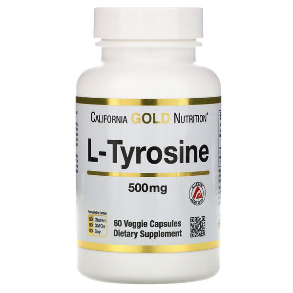 California Gold Nutrition, L-Tyrosine, AjiPure, 500 mg, 60 Veggie Capsules