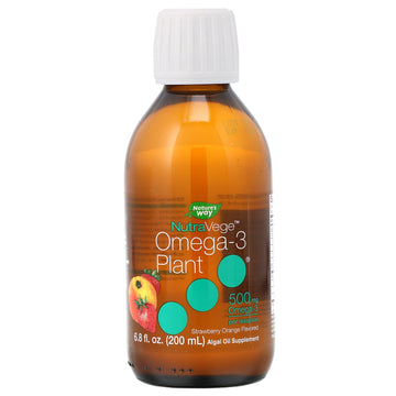 Ascenta, NutraVege, Omega-3 Plant, Strawberry Orange Flavored, 500 mg, 6.8 fl oz (200 ml)