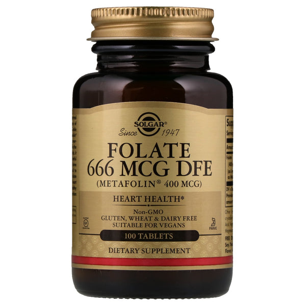 Solgar, Folate as Metafolin, 400 mcg, 100 Tablets - The Supplement Shop