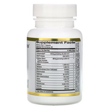 California Gold Nutrition, Digestive Enzymes with Proprietary Enzyme Blend, ProHydrolase® and Amylase Blend, 90 Veggie Capsules