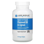 Lake Avenue Nutrition, Organic Cold Pressed Flaxseed Oil & Lignan, Hexane Free, 120 Veggie Softgels - The Supplement Shop